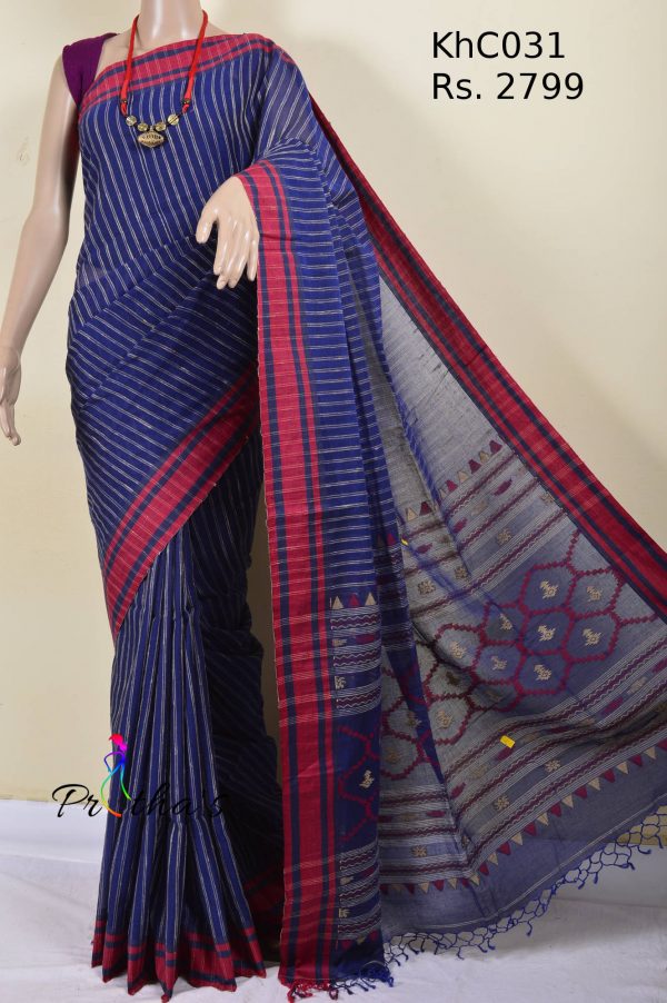 Khadi cotton Jamdani saree