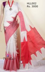 linen by silk saree