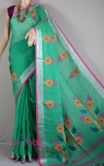 Pure linen jamdani saree